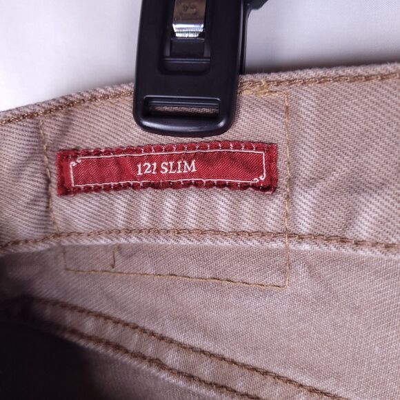 Lucky Brand Jeans Mens 33x32 Brown 121 Slim Cone Denim - Picture 10 of 15